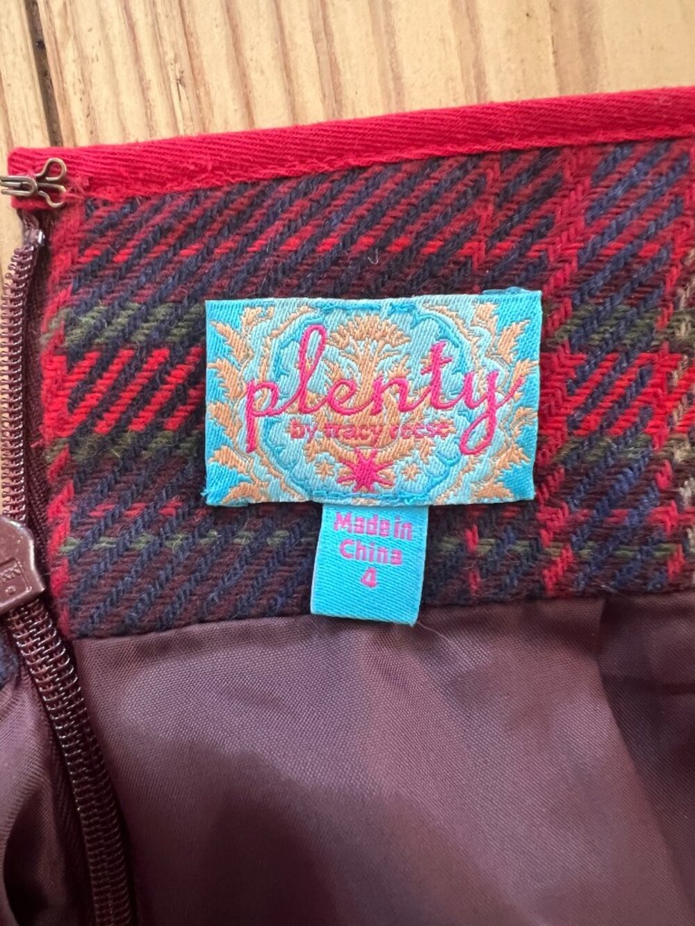 Plenty by Tracy Reese Anthropologie Plaid Wool Pocket Skirt Size 4 - Picture 3 of 4